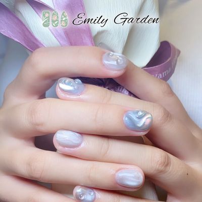 【夏限定】水滴アート💧透明感あふれる定額ネイル／カラー変更・パーツ変更🉑